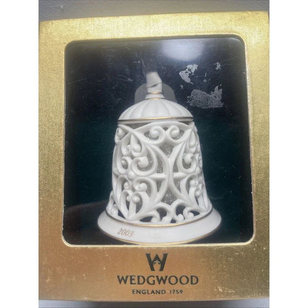 Rare Wedgwood Ornament Annual Pierced Bell 2003 Porcelain New In Original Box EC